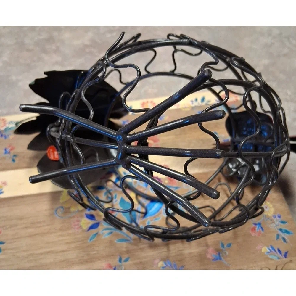 Vntg Country Egg Holder Wire Rooster Basket Rustic Kitchen Decor